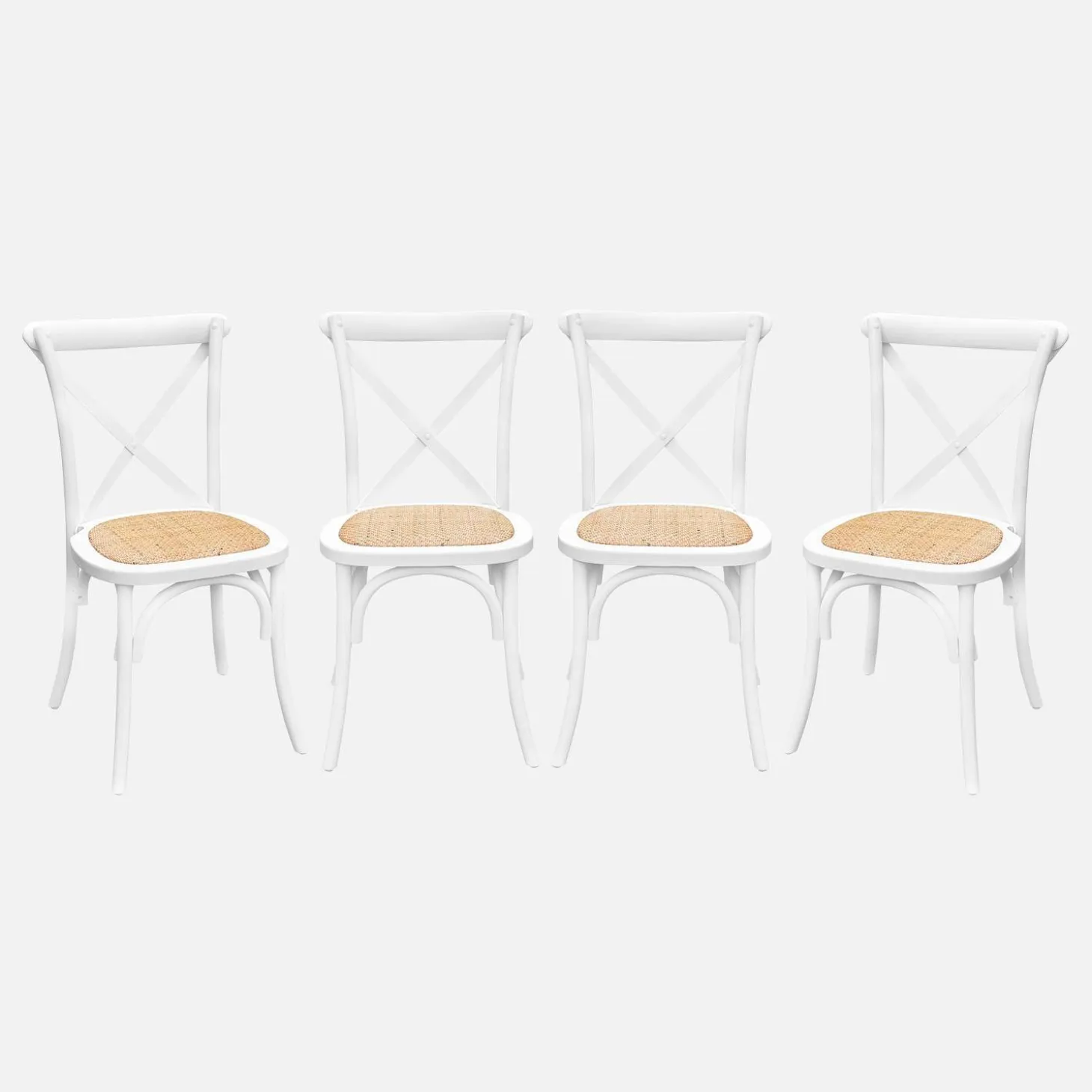 Vintage rubberhouten bistrostoelen (set van 4)