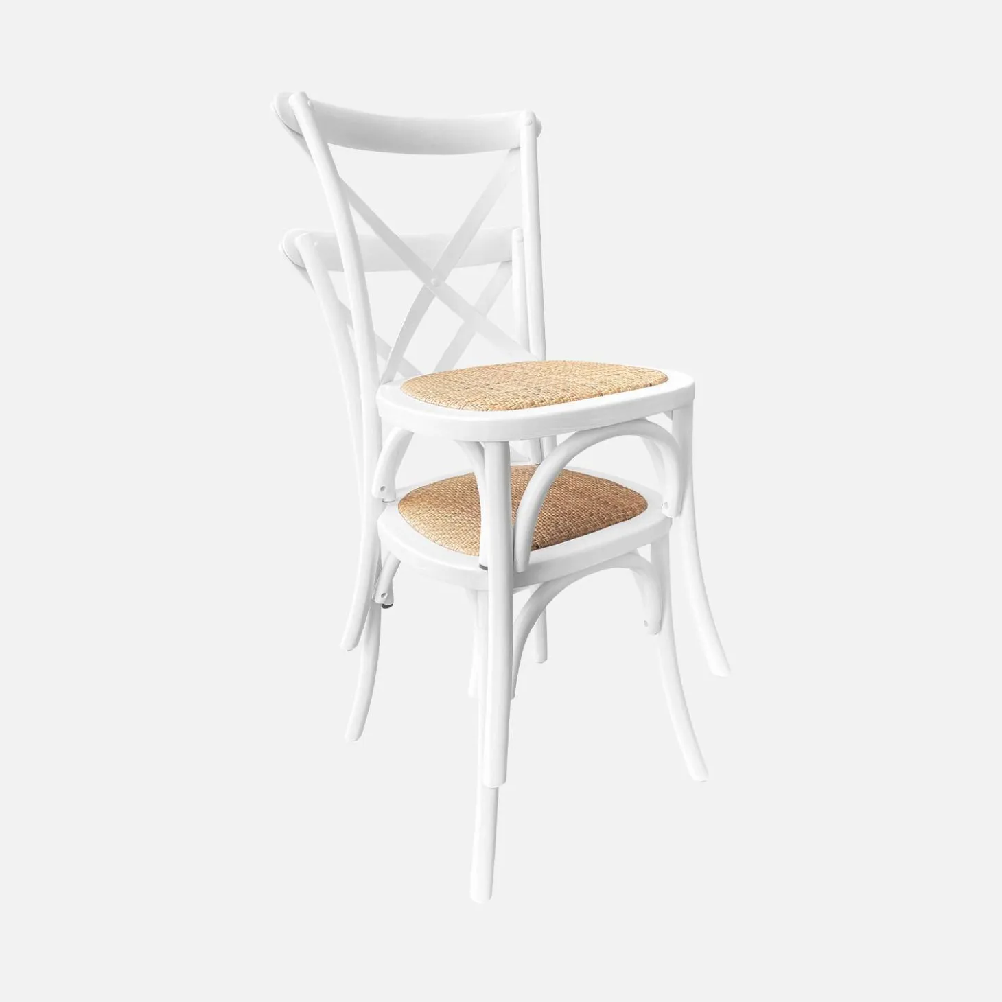Vintage rubberhouten bistrostoelen (set van 4)