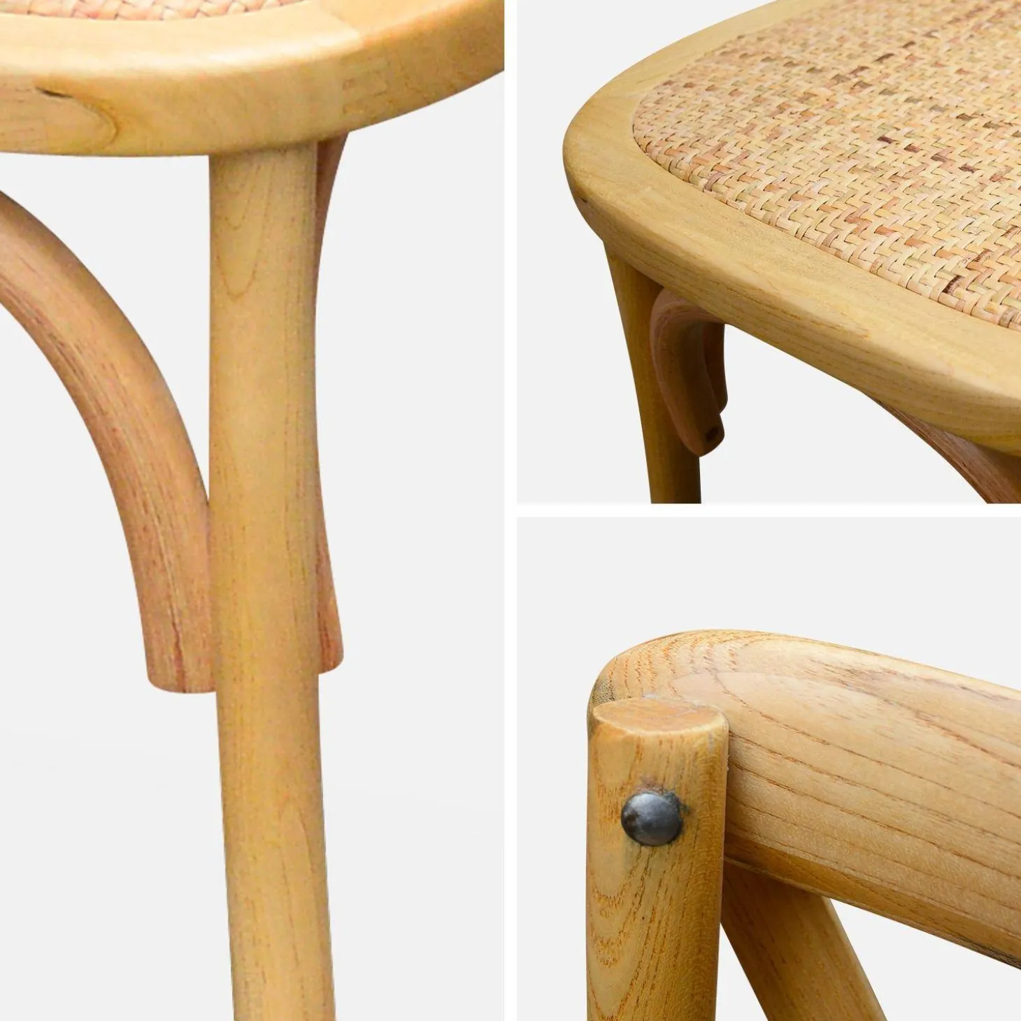 Vintage rubberhouten bistrostoelen (set van 4)