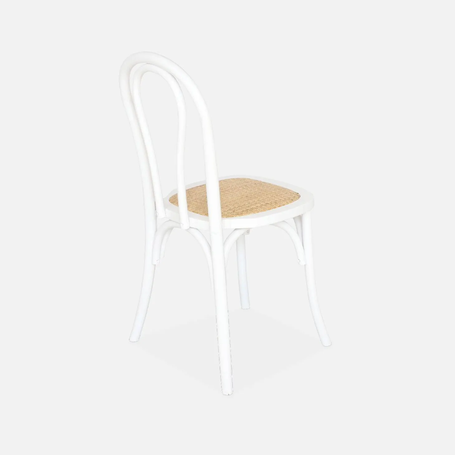 Vintage rubberhouten en rotan stoelen (set van 2)