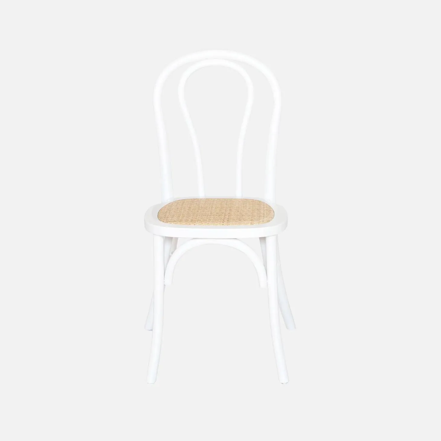 Vintage rubberhouten en rotan stoelen (set van 4)