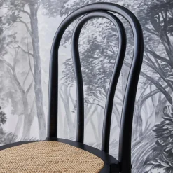 Vintage rubberhouten en rotan stoelen (set van 2)