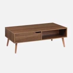 Vintage salontafel in walnootkleurig hout