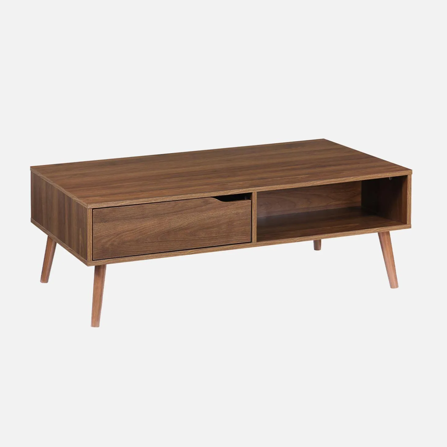 Vintage salontafel in walnootkleurig hout