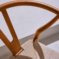 Vintage stoel van beukenhout en touw (set van 2)