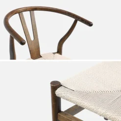 Vintage stoel van beukenhout en touw (set van 2)