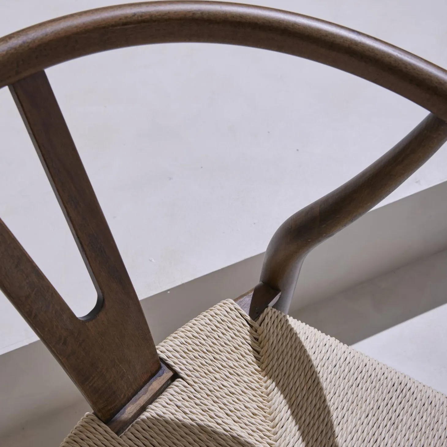 Vintage stoel van beukenhout en touw (set van 2)