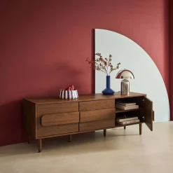 Vintage tv-meubel houtdecor 3 deuren 150cm