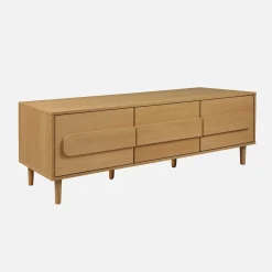 Vintage tv-meubel houtdecor 3 deuren 150cm