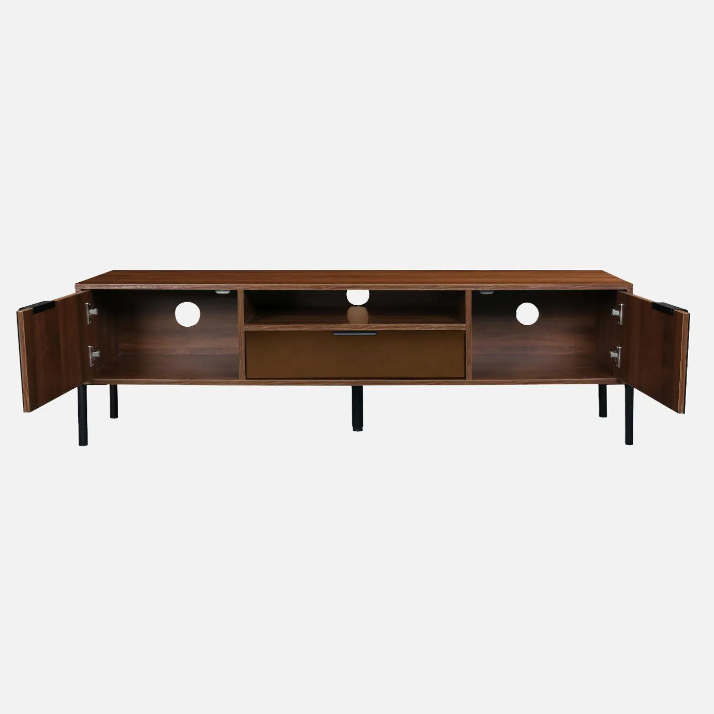 Vintage walnoot TV-meubel met houteffect 151,5 cm