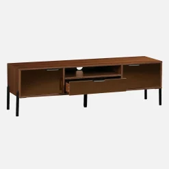 Vintage walnoot TV-meubel met houteffect 151,5 cm