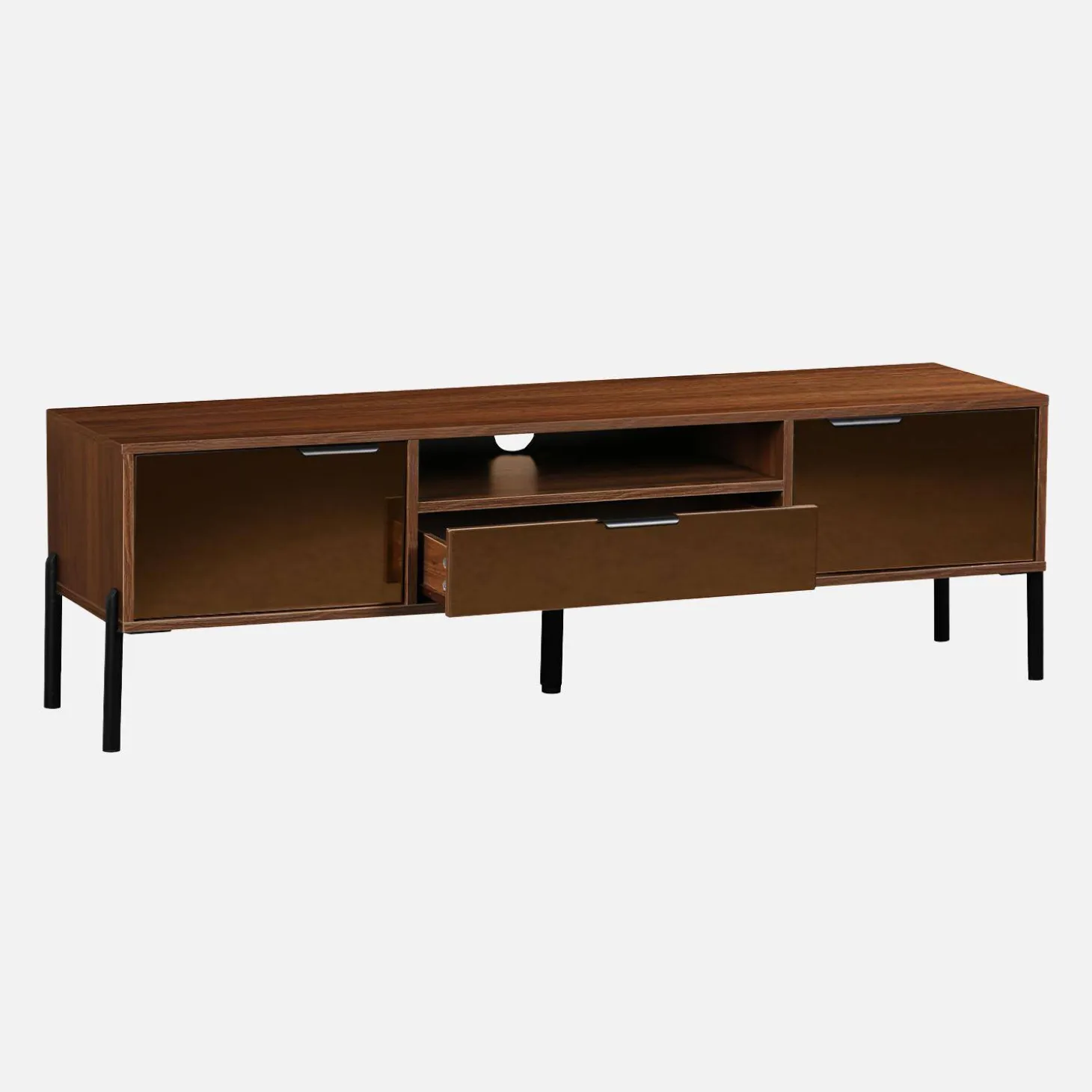 Vintage walnoot TV-meubel met houteffect 151,5 cm