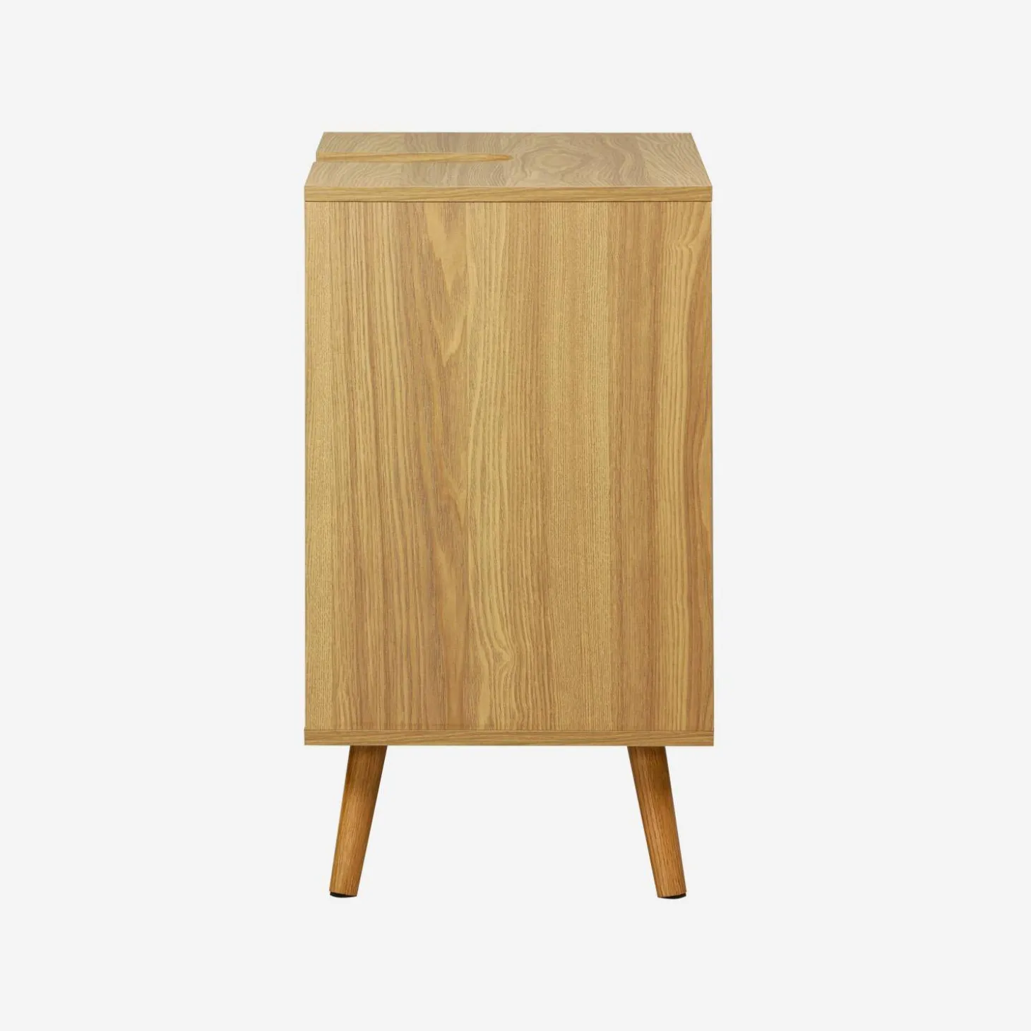 Vintage wastafelonderkast met houtdecor