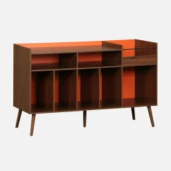 Vintage XL platenspeler kastje tweekleurig 130cm