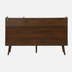Vintage XL vinylmeubel met donker houteffect 130cm