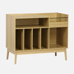 Vinyl opbergmeubel met houtdecor