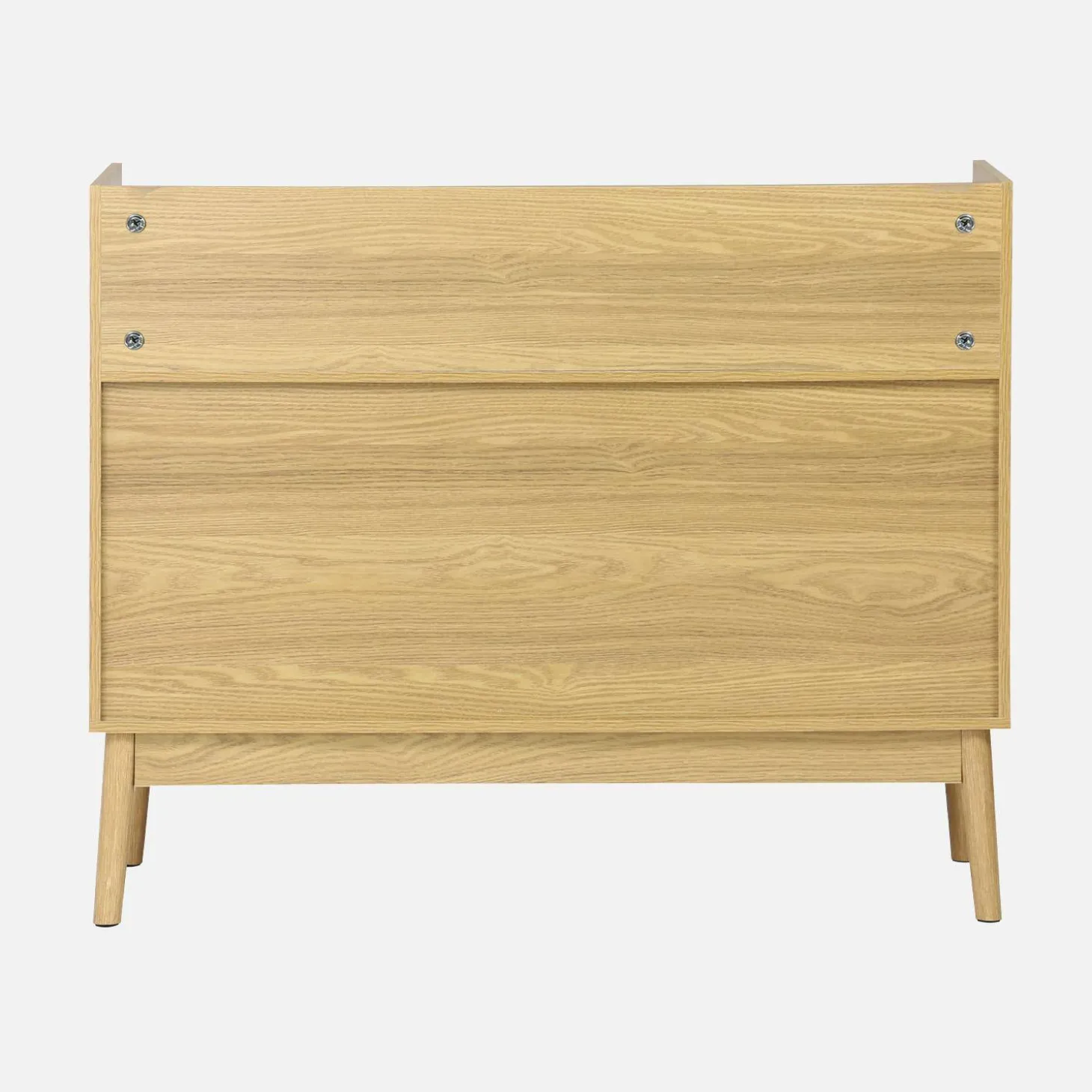 Vinyl opbergmeubel met houtdecor