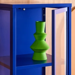 Vitrinekast gehard glas en staal 1 deur 160cm