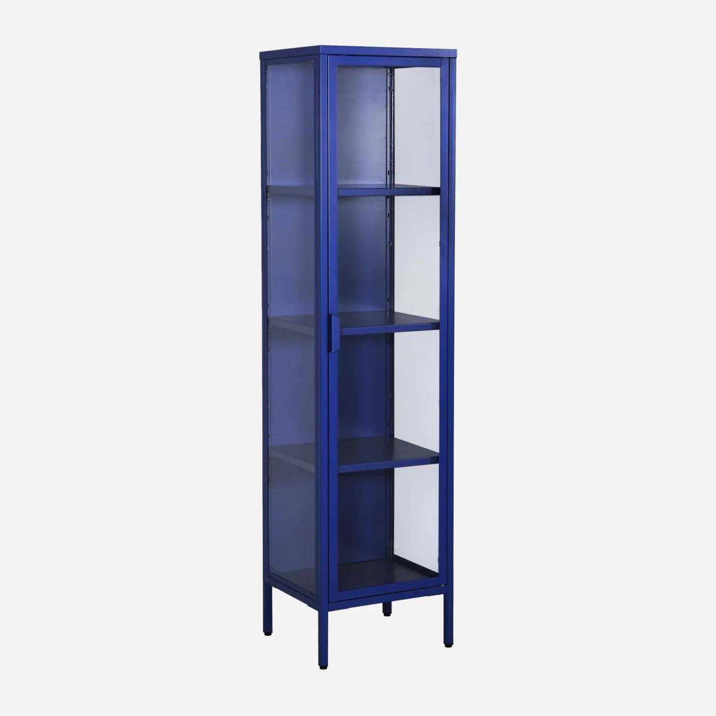 Vitrinekast gehard glas en staal 1 deur 160cm
