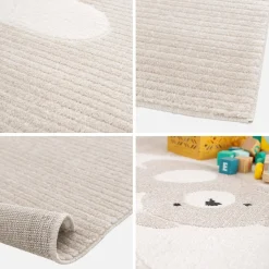 Vloerkleed beige/crème, teddybeer