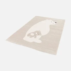 Vloerkleed beige/crème, teddybeer