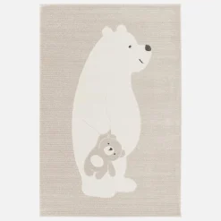Vloerkleed beige/crème, teddybeer
