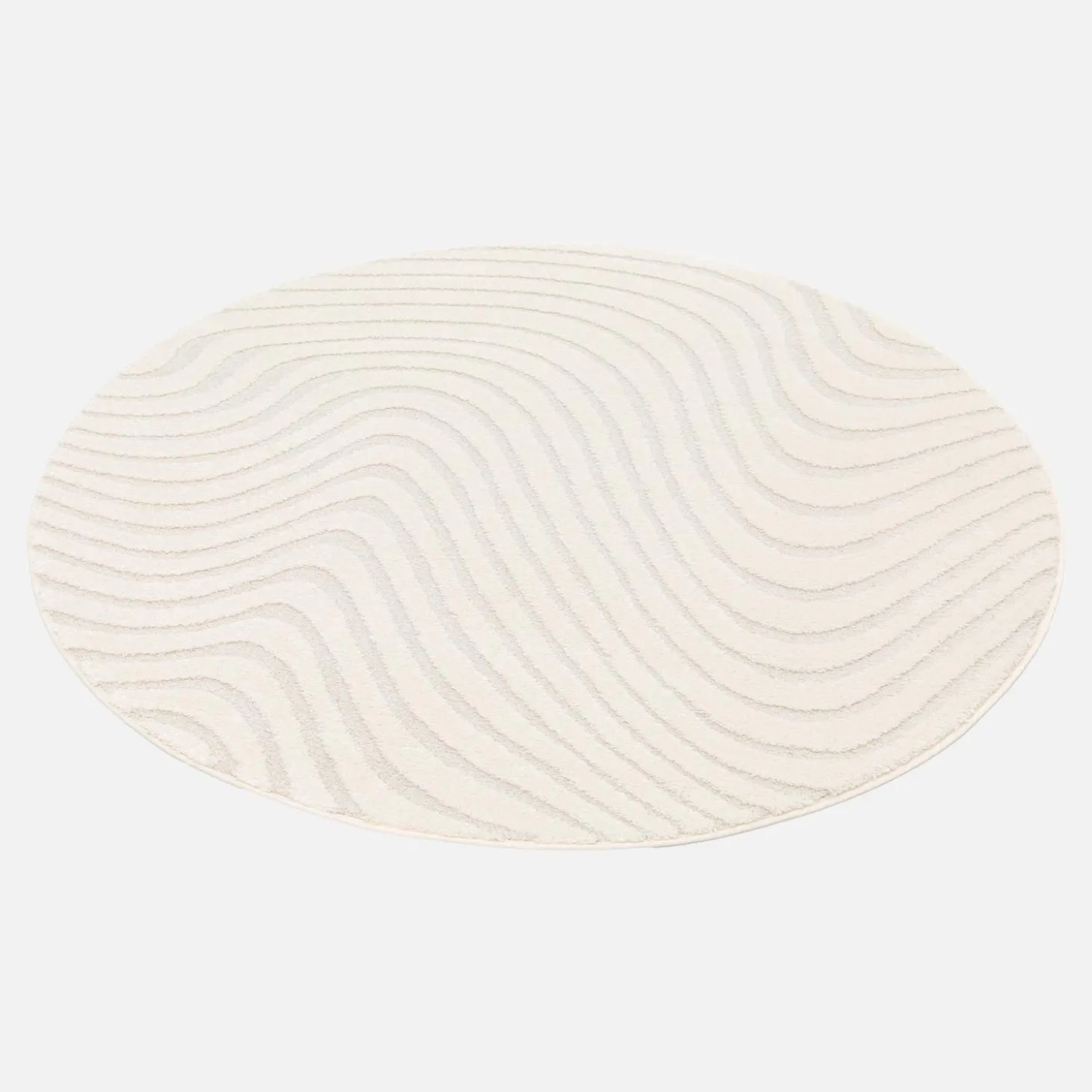 Vloerkleed interieur met verhoogd golfpatroon crème