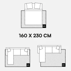 Vloerkleed met grafisch patroon voor binnen crème