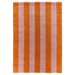 Vloerkleed oranje-roze gestreept voor binnen