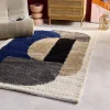 Vloerkleed voor binnen met geometrisch patroon meerkleurig shaggy