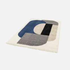Vloerkleed voor binnen met geometrisch patroon meerkleurig shaggy