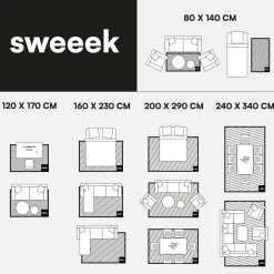 Vloerkleed zwart-wit gestreept voor binnen