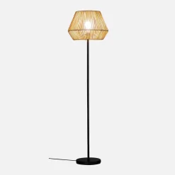 Vloerlamp met rotanlook H 150cm