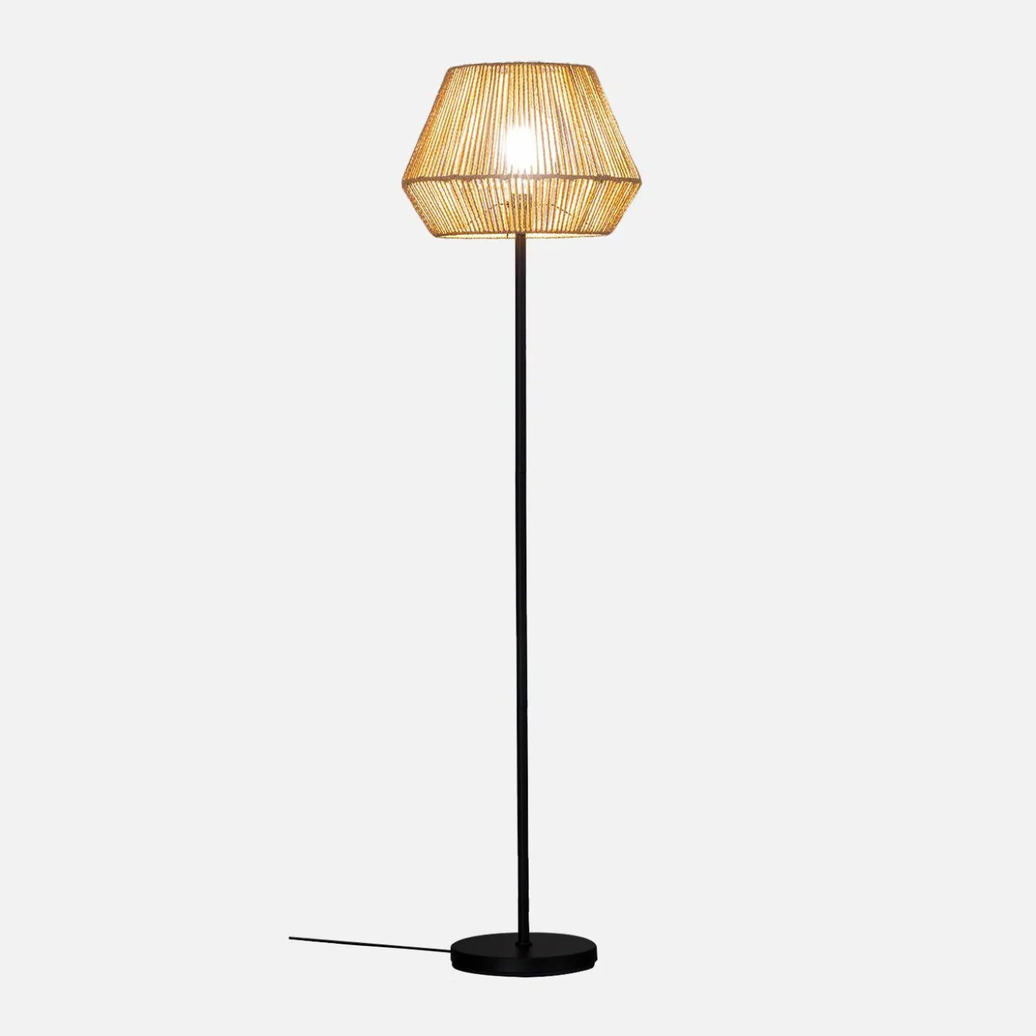 Vloerlamp met rotanlook H 150cm