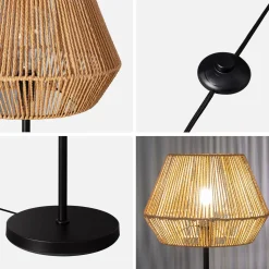 Vloerlamp met rotanlook H 150cm