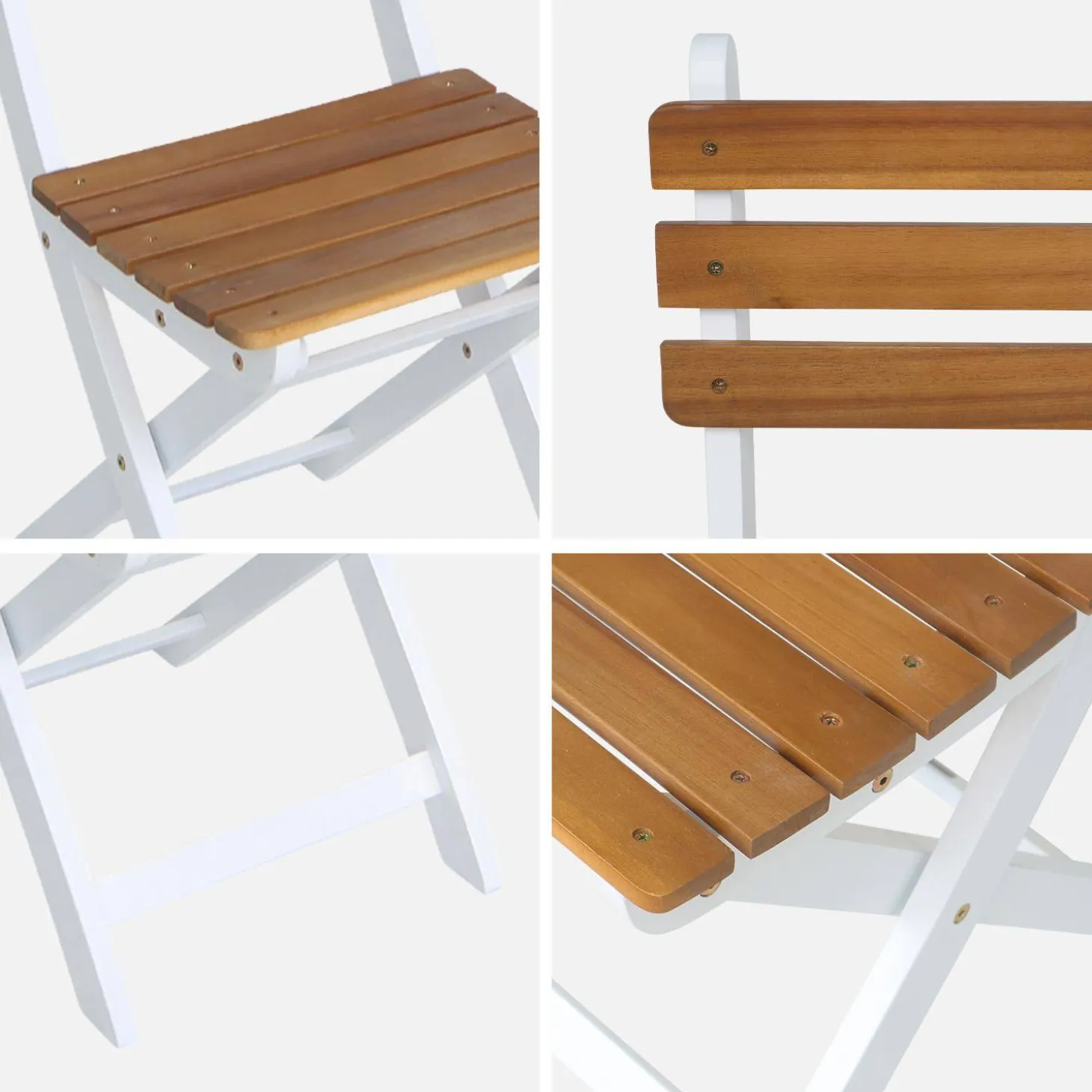 Vouwbare acacia tuinstoel (Set van 4)
