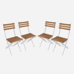 Vouwbare acacia tuinstoel (Set van 4)