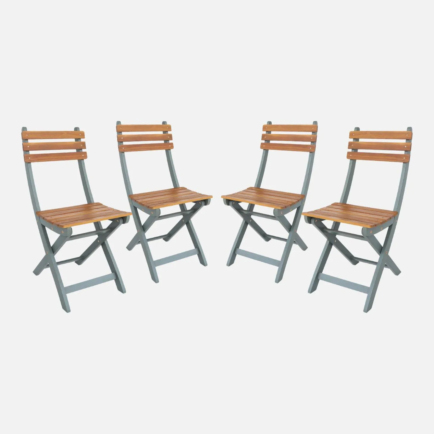 Vouwbare acacia tuinstoel (Set van 4)