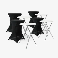 Vouwbare stalen statafel met beschermhoes (set van 4)