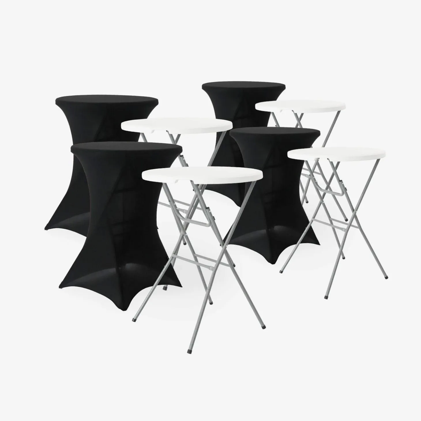 Vouwbare stalen statafel met beschermhoes (set van 4)