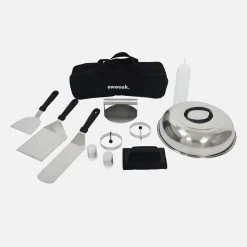 Vuurkorf barbecue Ø81,5cm met grillrooster, opbergruimte, deksel en gereedschap