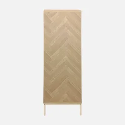 Wandkast 2 deuren houtdecor visgraatmotief 80cm