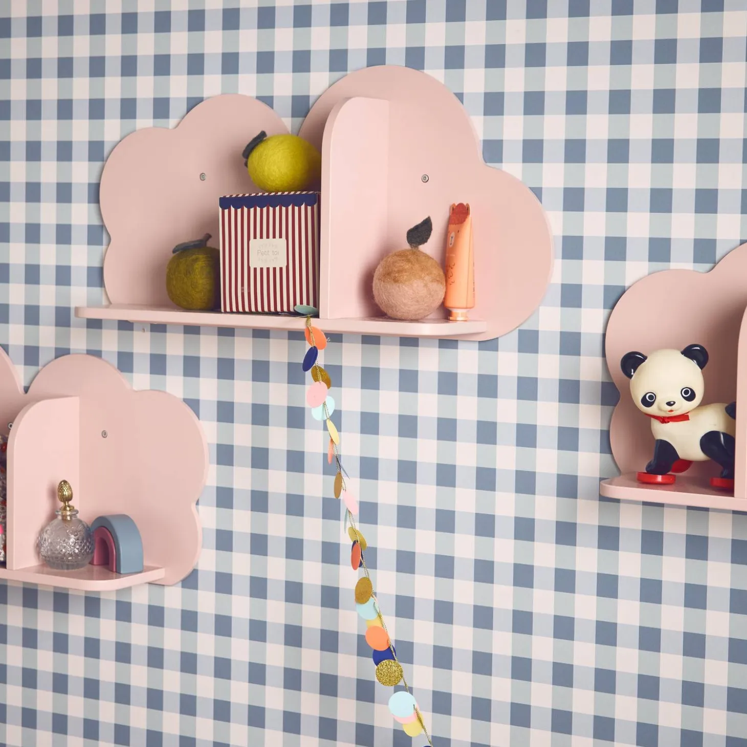 Wandplanken Cloud voor kinderkamer (set van 3)