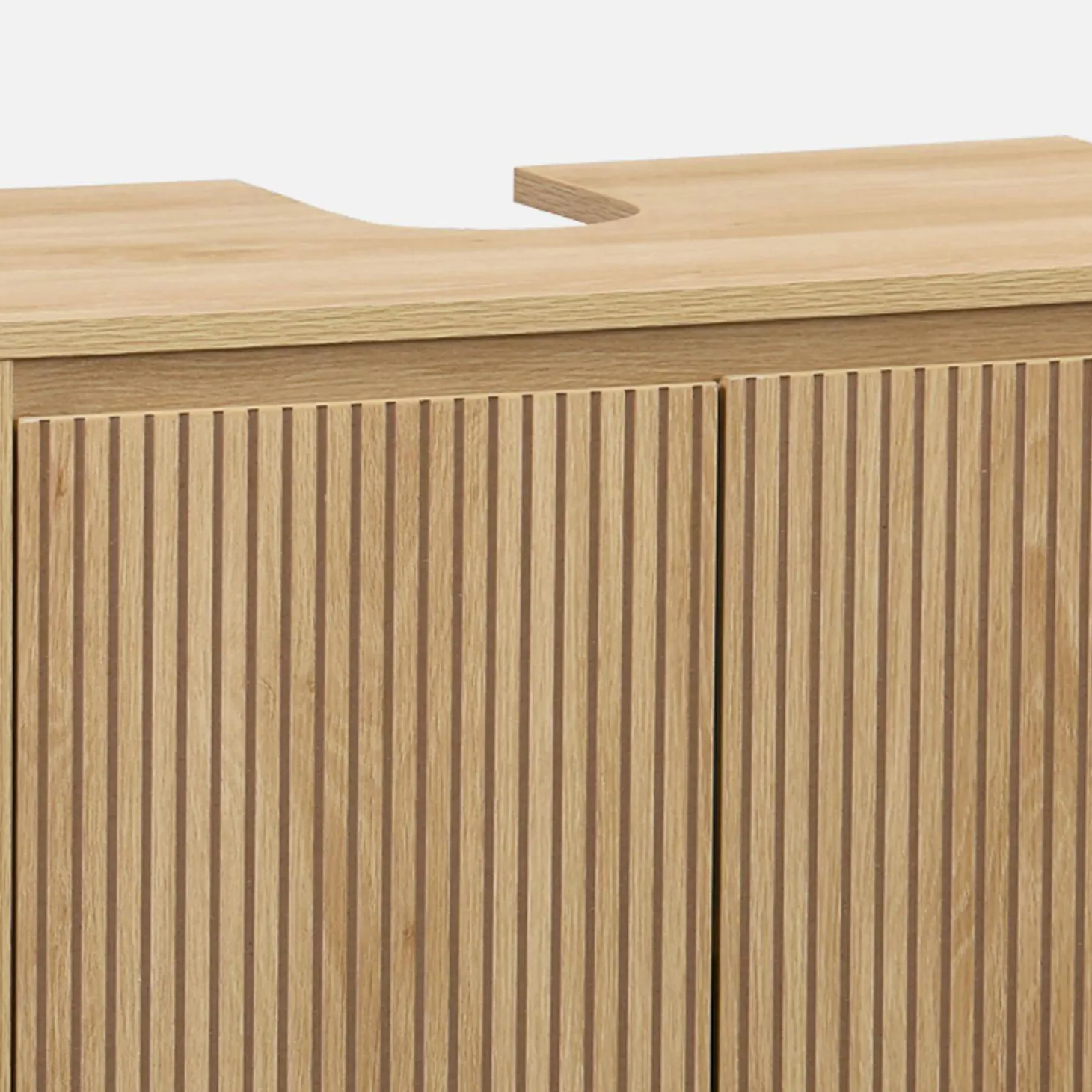 Wastafelmeubel met gegroefde deuren houtdecor