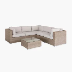 Wicker hoek loungeset 5 plaatsen