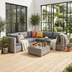 Wicker hoek loungeset 5 plaatsen