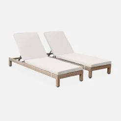 Wicker ligbed, set van 2