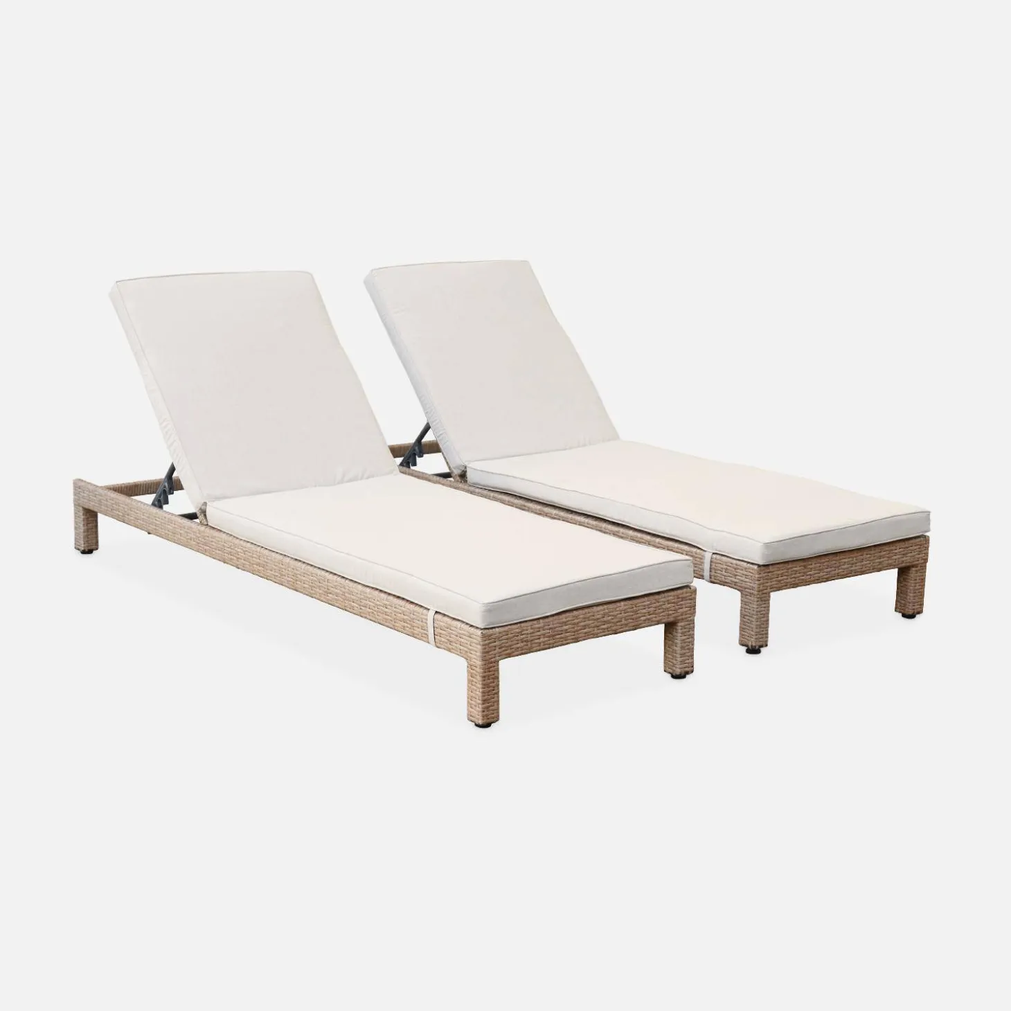 Wicker ligbed, set van 2