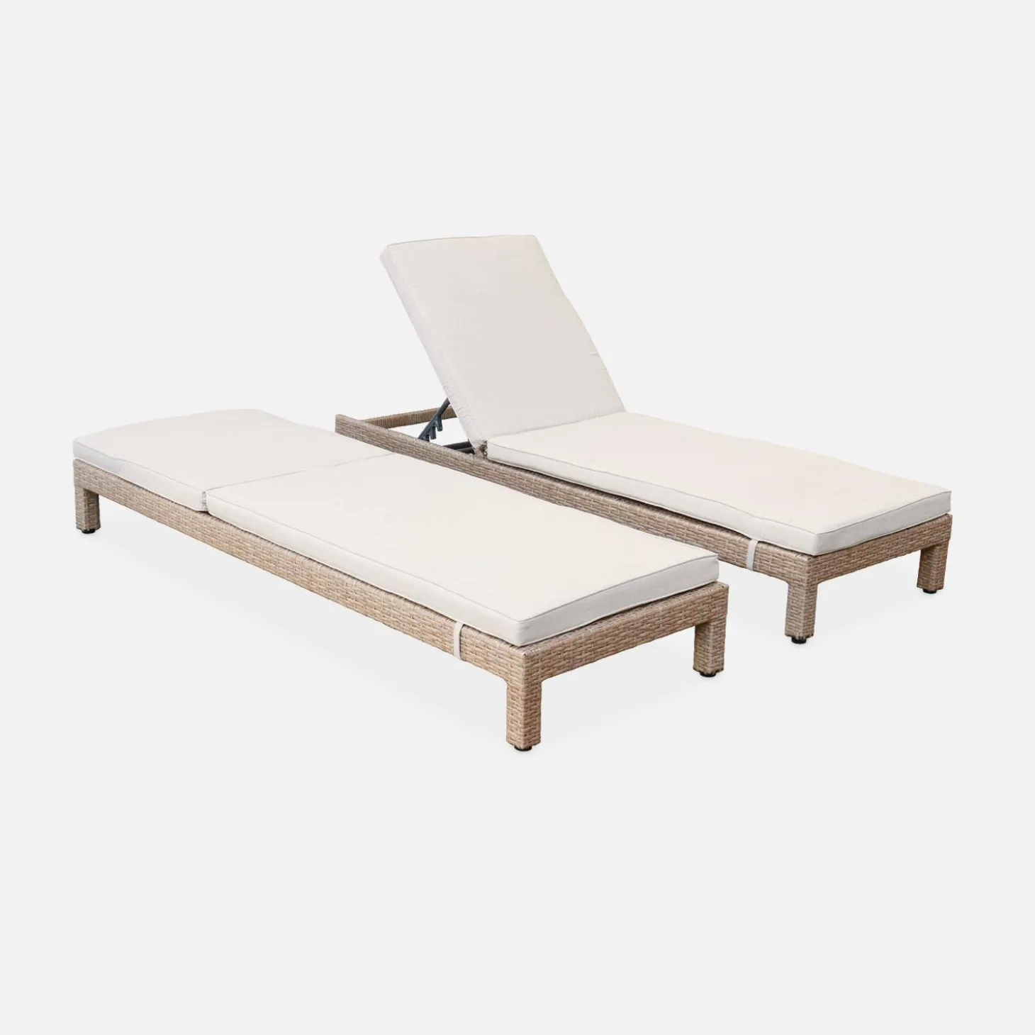 Wicker ligbed, set van 2