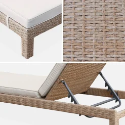 Wicker ligbed, set van 2